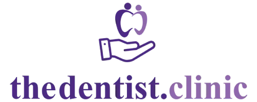 thedentist.clinic — tooth held in a caring hand logo