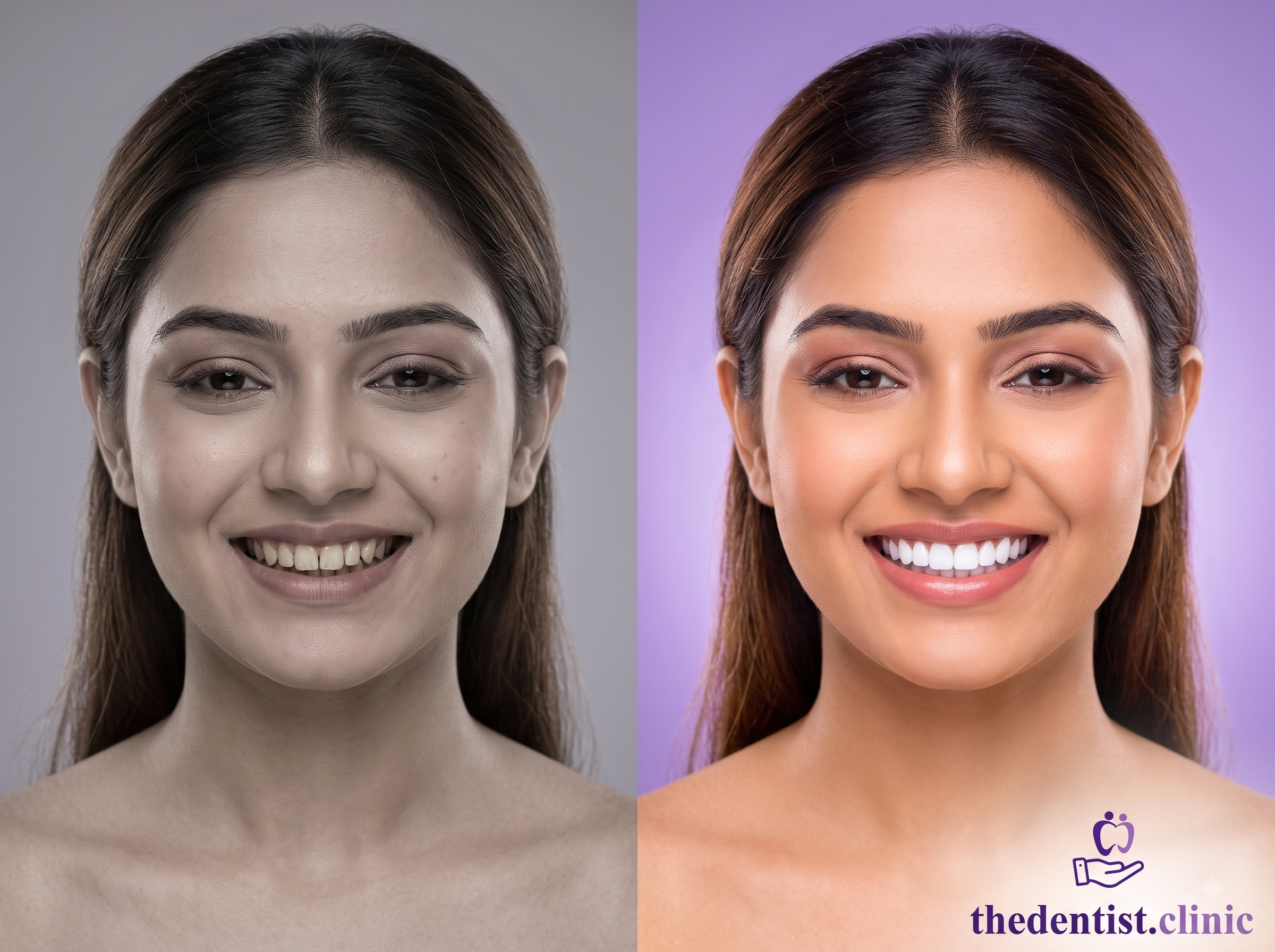 Smile makeover before and after at TheDentist.clinic